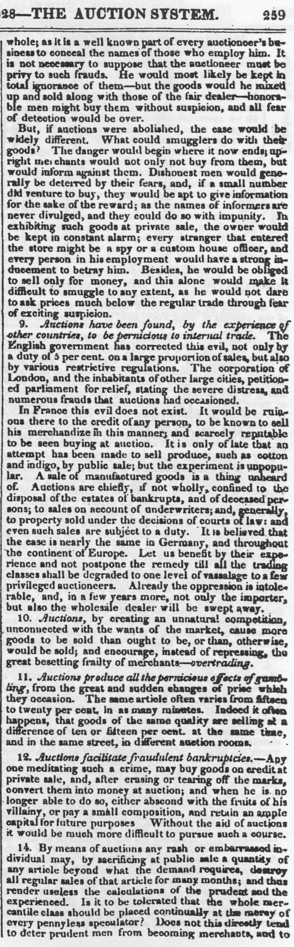 Reasons Why the Auction System Ought to Be Abolished