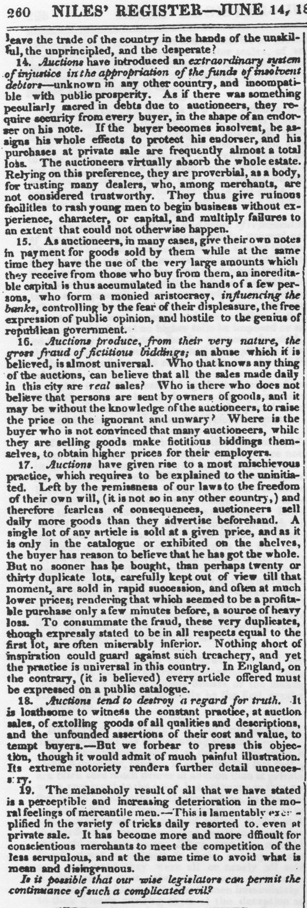 Reasons Why the Auction System Ought to Be Abolished